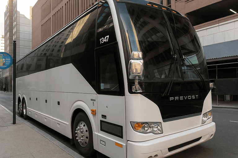 a Charter Bus Rental Shelby coach bus