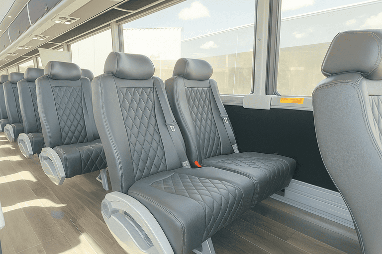 interior of Charter Bus Rental Shelby charter bus